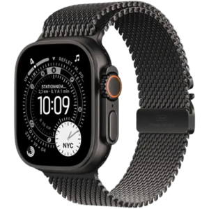 Apple Watch Ultra 3 Bracelet Milanais en Titane Noir — vue 2