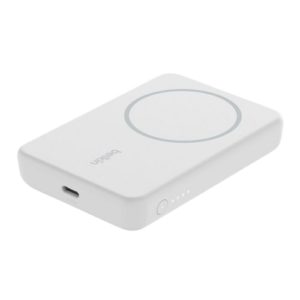 POWER BANK BELKIN BOOST CHARGE MAGSAFE 5000MAH + SUPPORT – BLANC — vue 3